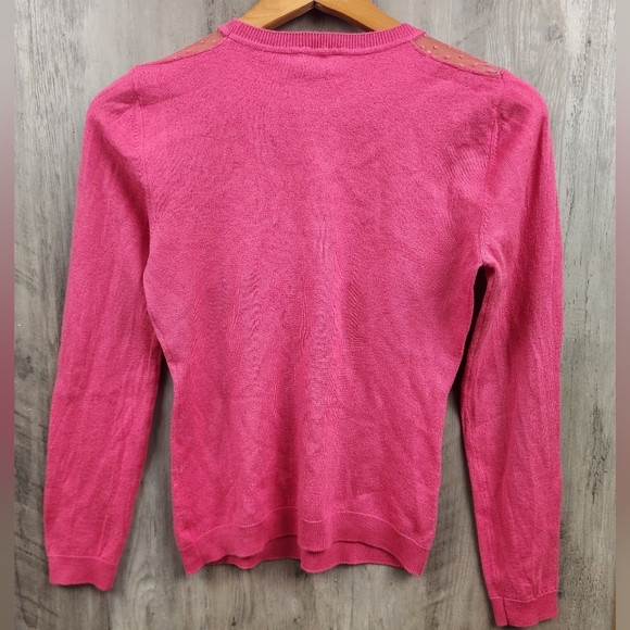 Red Valentino Wool Blend Bow Lace Hot Pink Sweater Size XS - Picture 6 of 6